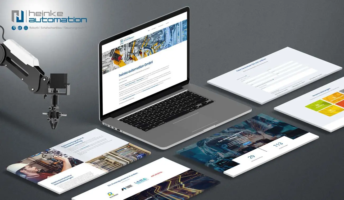 Webdesign für Internetauftritt der Heinke Automation GmbH