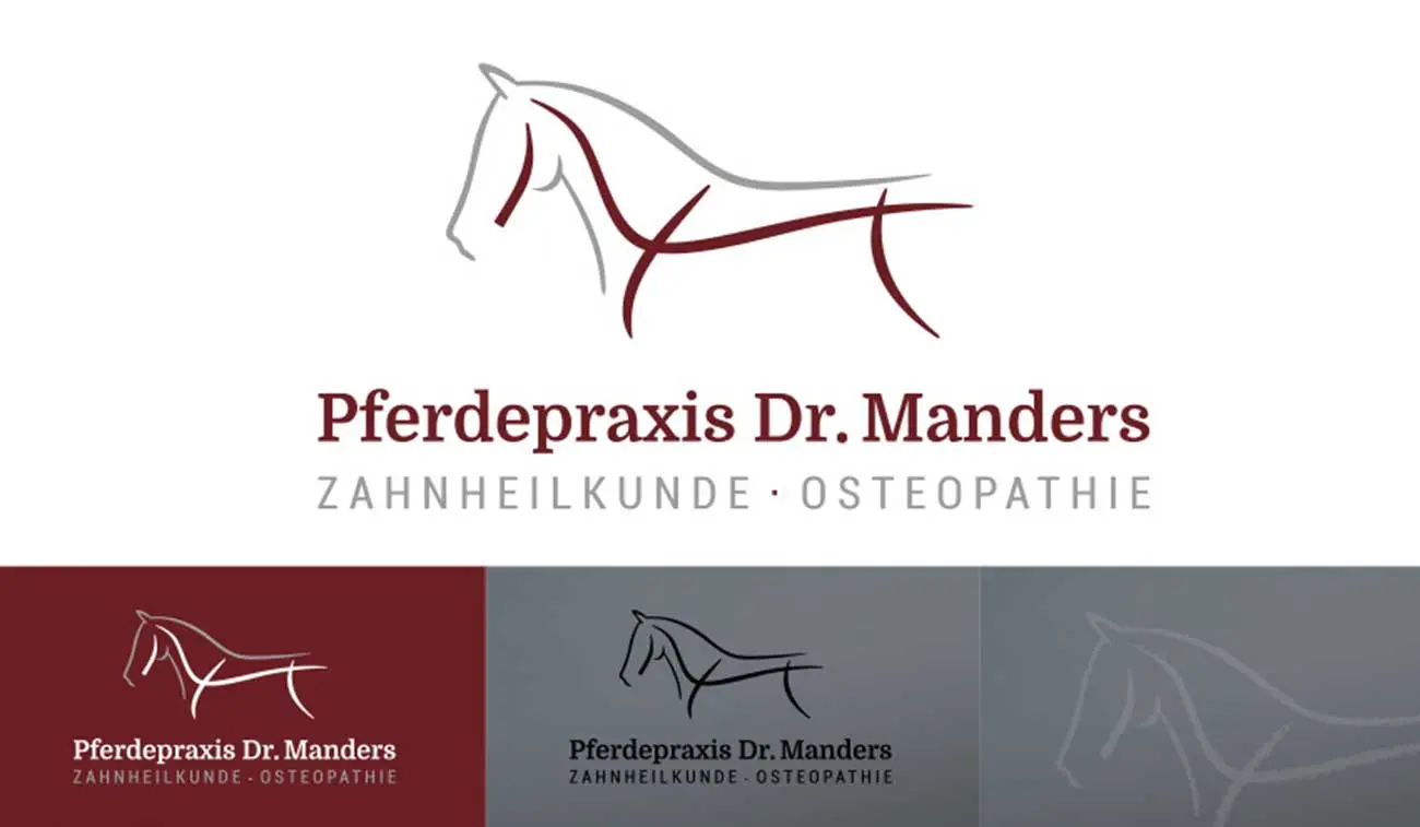 Logodesign der Pferdepraxis Manders Logodesign Tierarzt