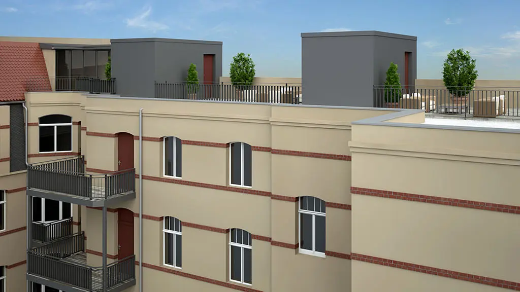 3d Architekurvisualisierung einer Dachterrasse 3d Architekurvisualisierung