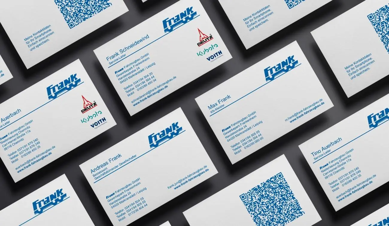 Visitenkarten mit QR Code Corporate Design Visitenkarten