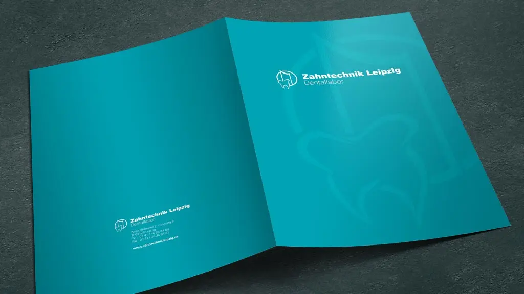 Mappe der Zahntechnik Leipzig einseitiger Druck Präsentationsmappe