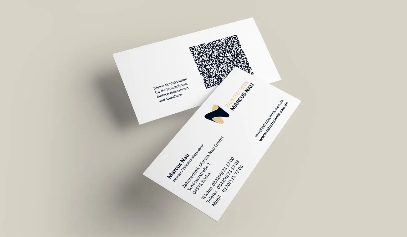 beidseitig bedruckte Visitenkarten Zahntechnik Nau
