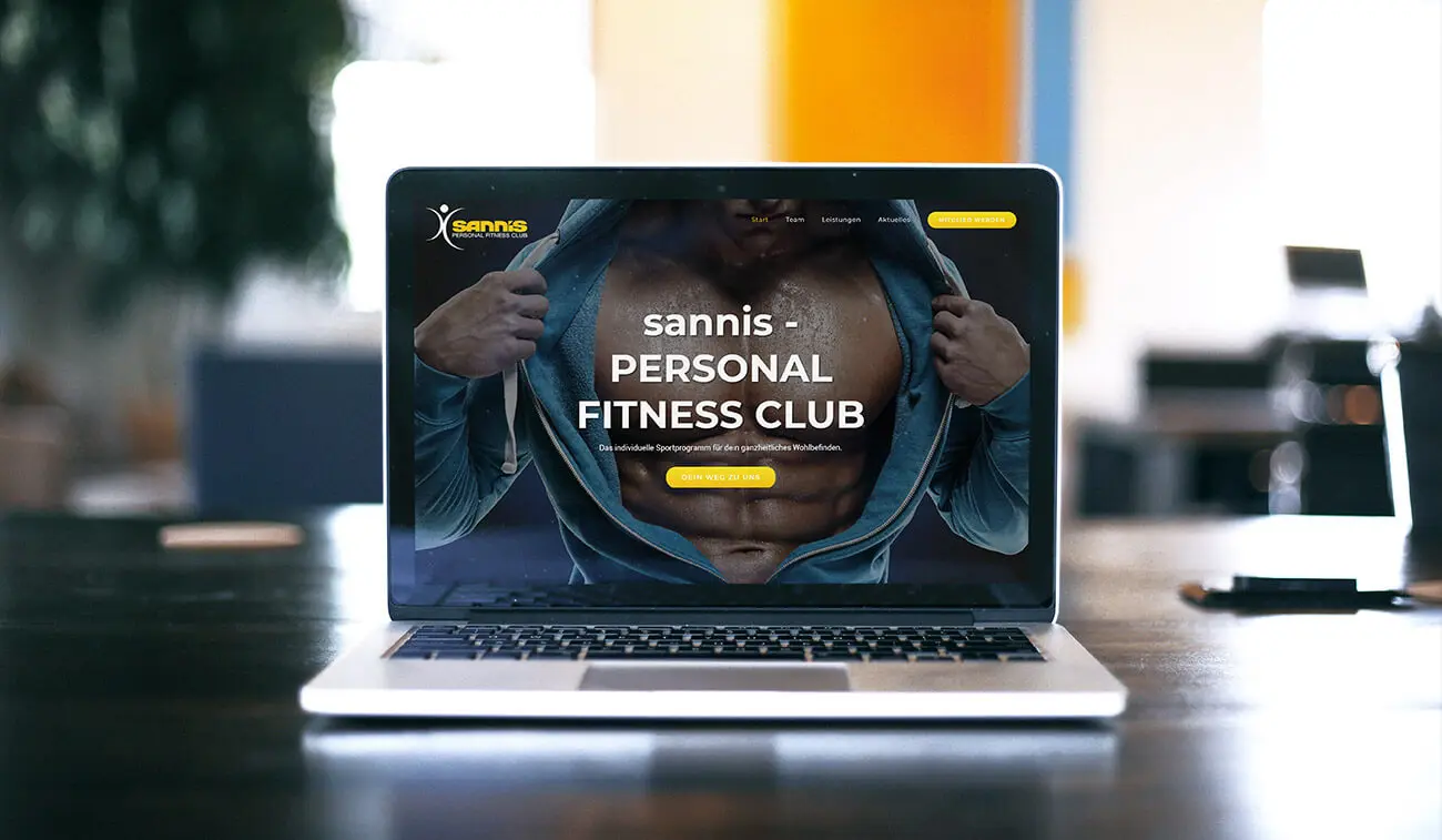 Webauftritt Sannis Personal Fitness Club Homepage Fitness Club