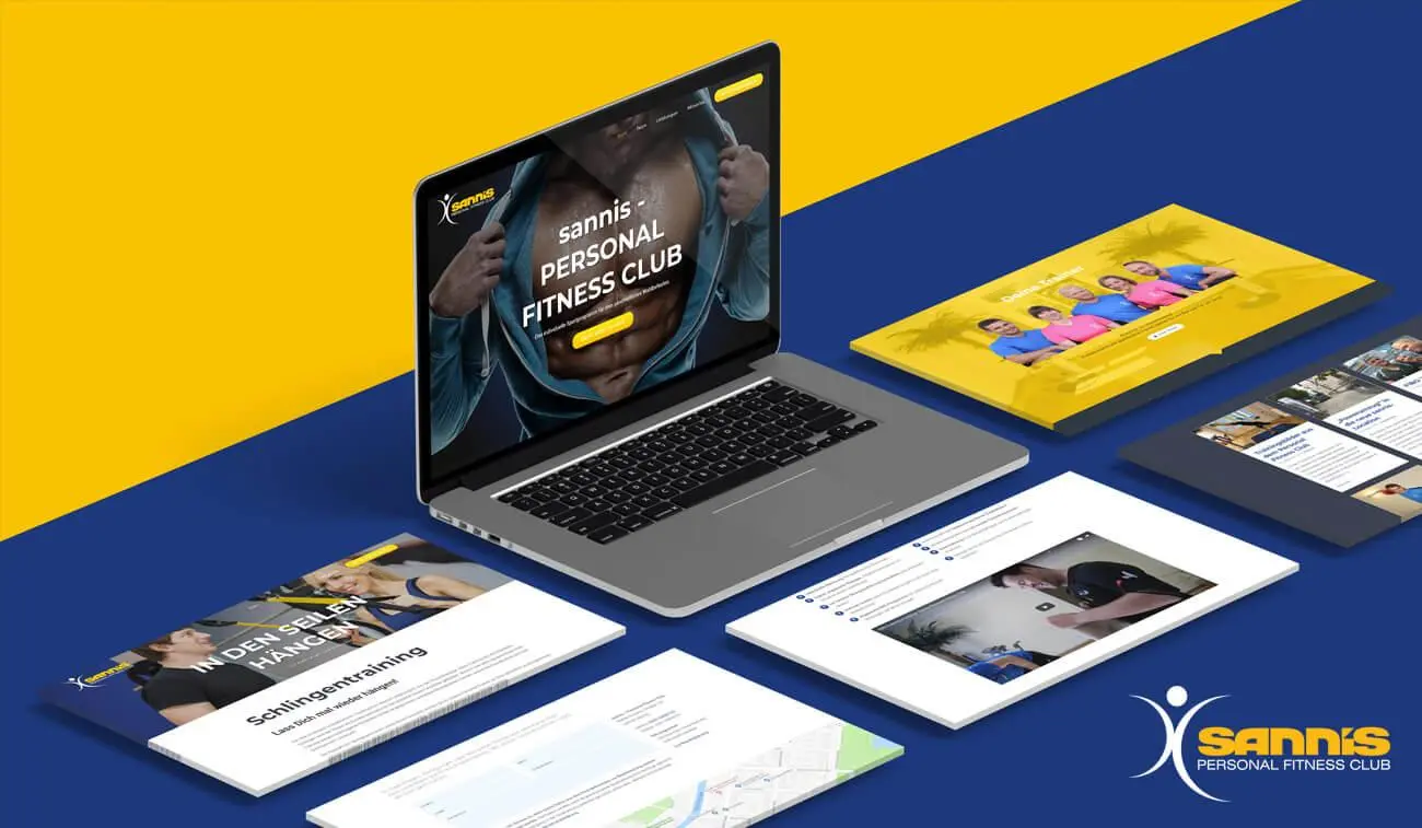 Homepage Design nach Corporate Design Richtlinien Homepage Sannis Personal Fitness Club