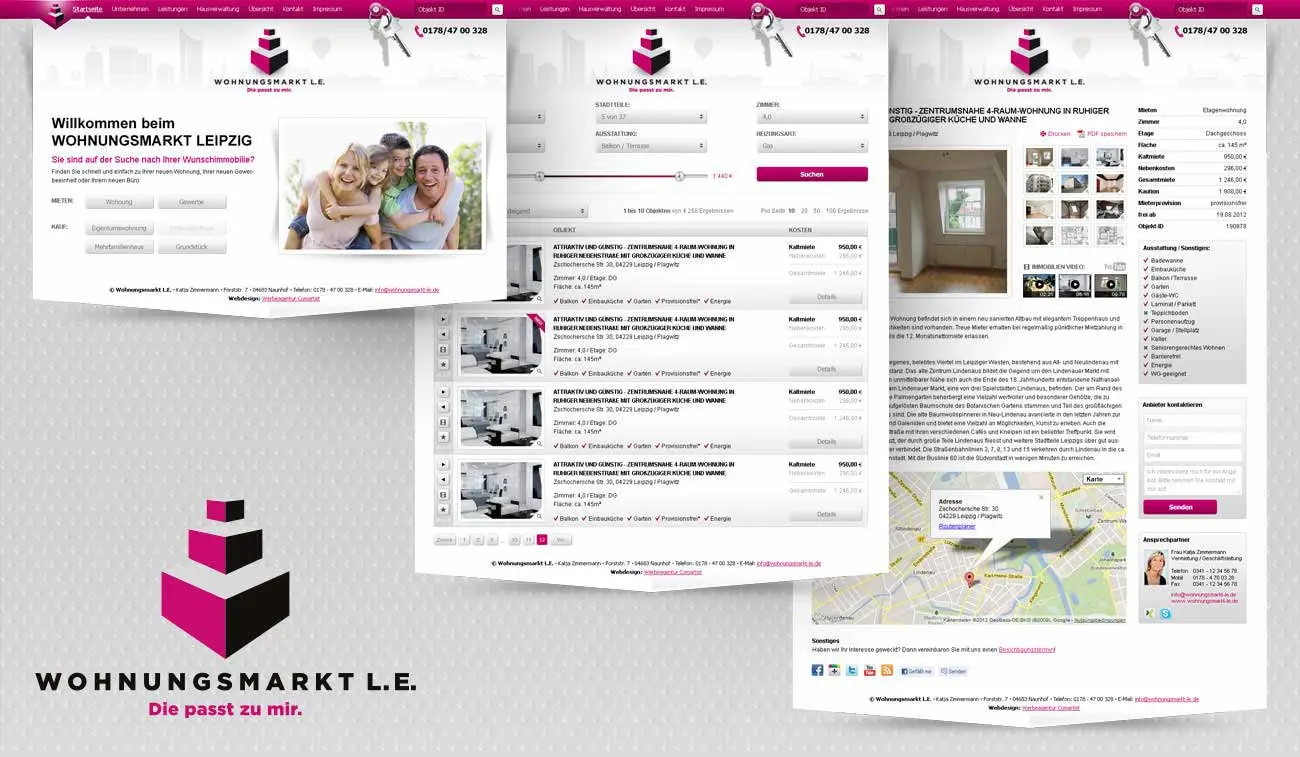 Internetauftritt mit Immobilienssuche
