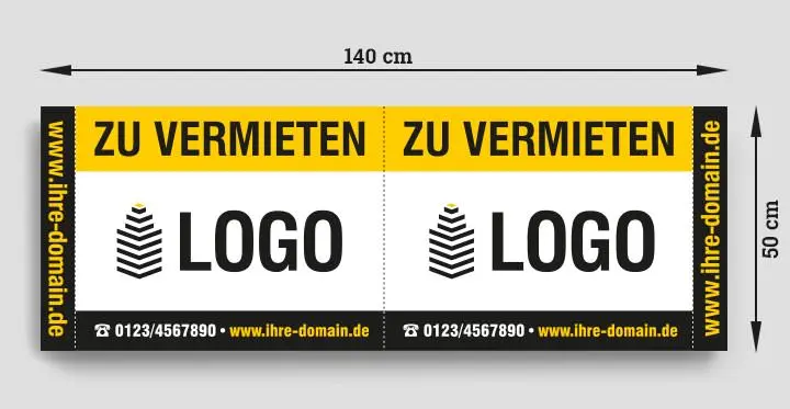 Faltschild 1400x500mm Faltschild mit Druck