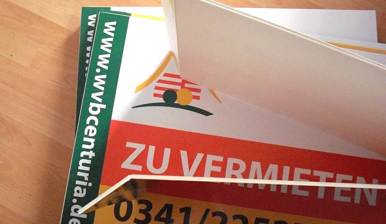 Faltschilder für die Immobilienwerbung Faltschild