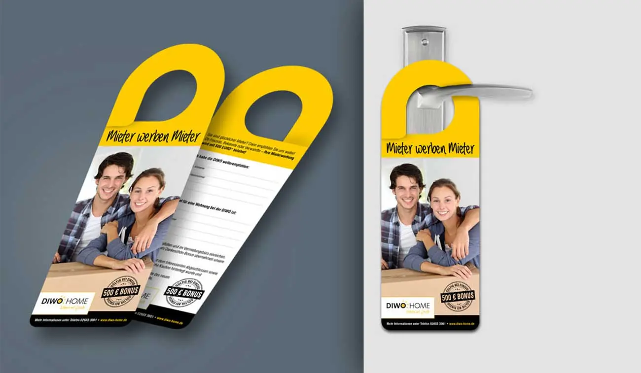 Direktwerbung an der Tür des Mieters