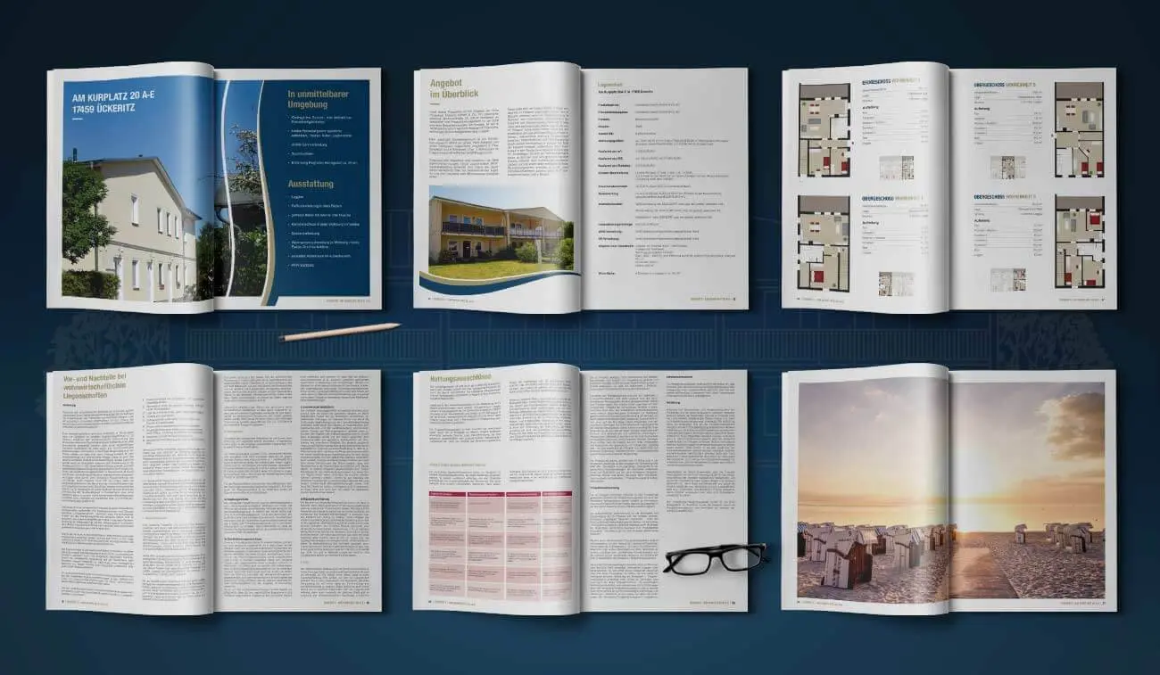 Makler Broschüre Makler Drucksachen