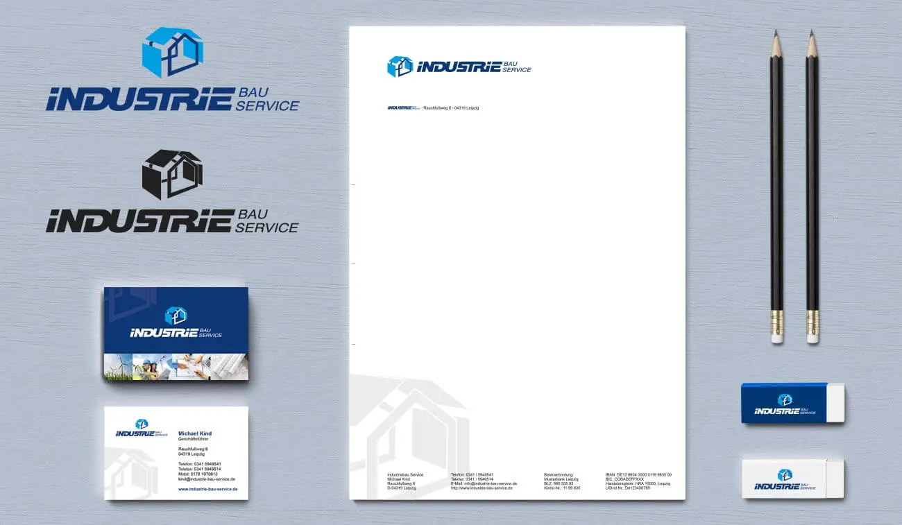 Corporate Design Beispiel Bauservice