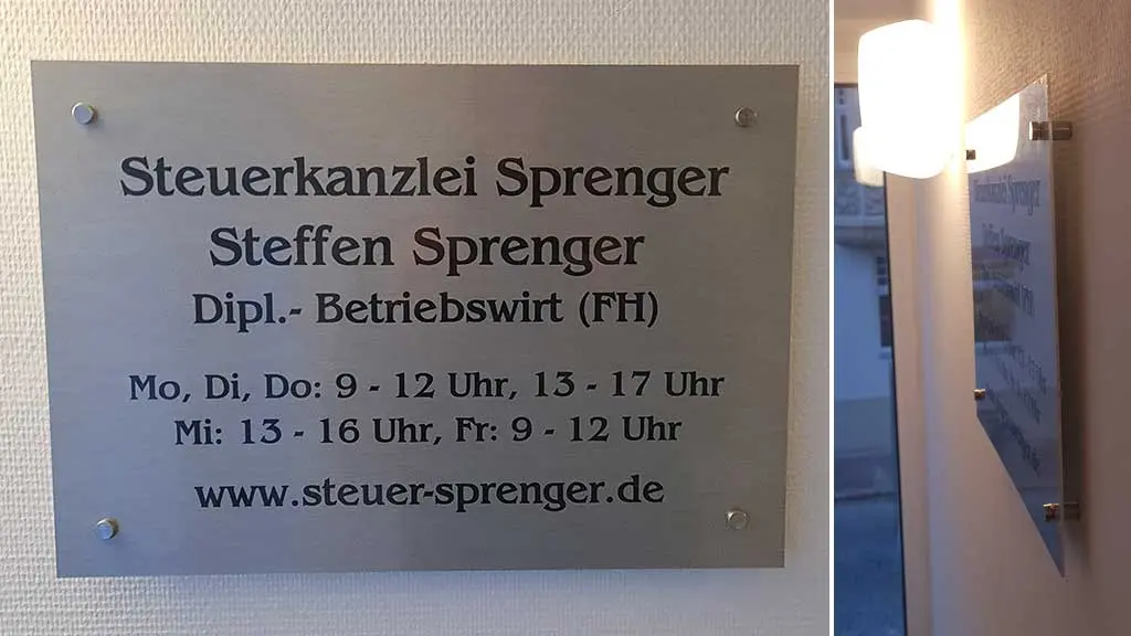 Türschilder Steuerberater Zimmerbeschriftung